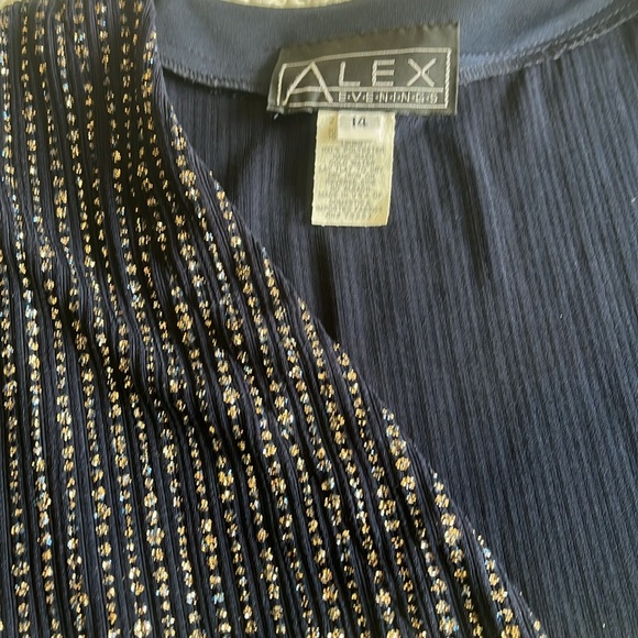 Alex Evenings Formal Maxi Dress +Long Jacket Women’s 14 Blue Stretchy Travel - Picture 17 of 17